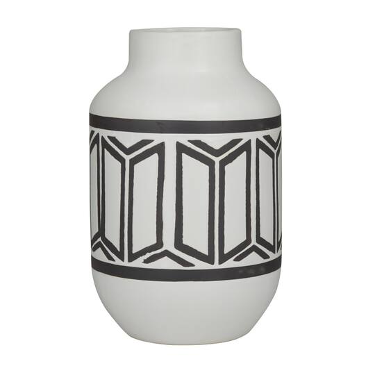 White Porcelain Transitional Vase, 12" x 7" x 7"